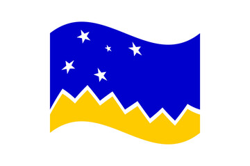 Flag of Magellan-chilean Antarctic Region. Magellan-chilean Antarctic Region wavy flag digital vector illustration. Fluttering flag.