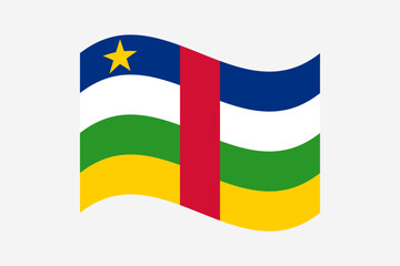 Flag of Central African Republic. Central African Republic wavy flag digital vector illustration. Fluttering flag.