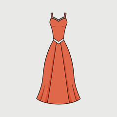 vector illustration of a red dress