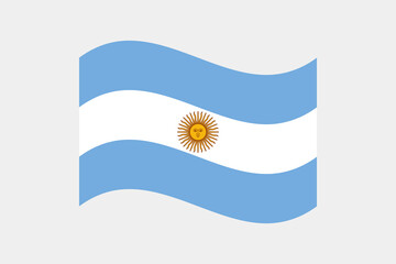 Flag of Argentina. Argentina wavy flag digital vector illustration. Fluttering flag.