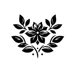 Minimalist Floral Design: Black & White Symmetry for Branding