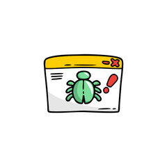 Doodle Bug Pop-up Window Vector Illustration