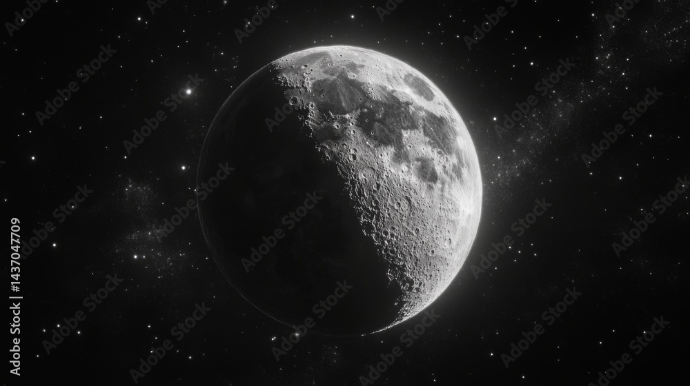 Canvas Prints moonlit celestial splendor in the vast universe on black background