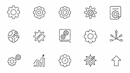 big set of optimization related line icons  proces.eps