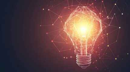 Abstract bulb with network connections, conceptualizing modern innovation