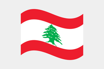 Flag of Lebanon. Lebanon wavy flag digital vector illustration. Fluttering flag.