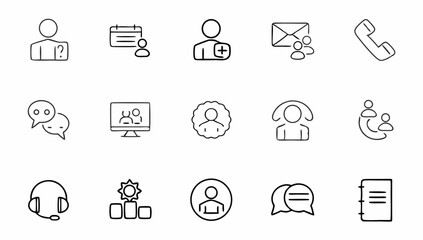 big set of support related line icons  editable st.eps