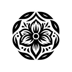 Elegant Black and White Floral Mandala Design