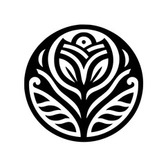Black & White Floral Mandala - Simple & Elegant Design for Branding