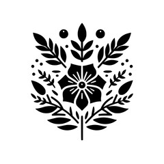 Floral Symmetry: Bold Black & White Nature Design