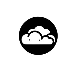Minimalist Cloud Icon in Circle, Flat Design, Weather Concept