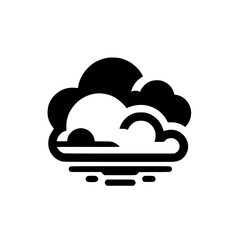 Black & White Minimalist Weather Icon: Cloud & Rain Design