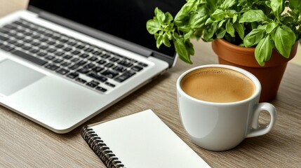 Peaceful workplace coffee break productivity and relaxation