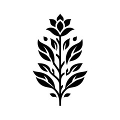 Elegant Black and White Floral Design, Minimalist Botanical Illustration