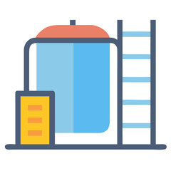 Industrial Storage Tank with Ladder - Oil Tank Design with Minimalist Style