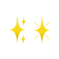 Cartoon Sparkle Stars Vector Illustration. A cute and simple cartoon illustration featuring three yellow starburst shapes of varying sizes, representing sparkles or shine.