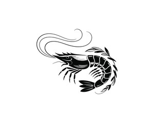 Nautical Shrimp Tattoo Illustration