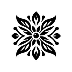 Floral Symmetry: Minimalist Black & White Decorative Element