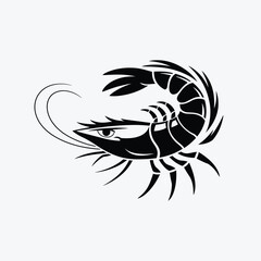 Shrimp Tattoo Style Illustration