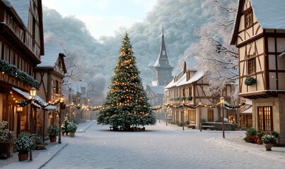 Enchanting winter village glows with holiday cheer