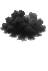 Dark fog or smoke effect isolated on a transparent background. Steam explosion special effect. Realistic texture of steam, fog, or smoke in PNG format. Ideal design element for overlays.