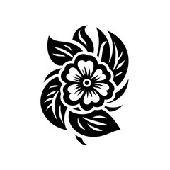 Black and White Floral Design: Elegant Botanical Illustration