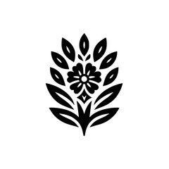 Black & White Floral Damask Ornament Design, Vector Illustration