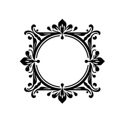 Elegant Black and White Floral Frame Design for Invitation