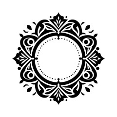 Elegant Black and White Decorative Circular Frame Design