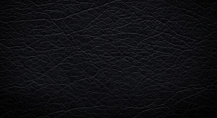 Examine detailed close up macro shot natural black leather texture showcasing rich space leather ideal representing rock fashion trends dark tone style themes design concepts leather jackets bags