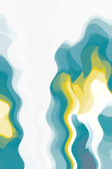 Bright light abstract background with smooth blue, white and yellow lines. Perfect for fresh and airy designs, web backgrounds and packaging. 