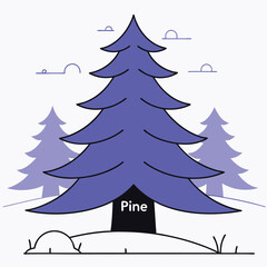 Ancient Sacred Trees and Famous Trees Icons for Stock Photos