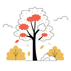 Ancient Sacred Trees and Famous Trees Icons for Stock Photos