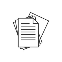 Document papers pile line icon, outline vector sign, linear style pictogram isolated on white. Symbol, logo illustration. Editable stroke