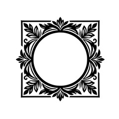 Elegant Black and White Floral Frame Design