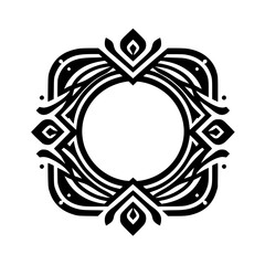 Fototapeta premium Ornate Geometric Frame: Black & White Design Element