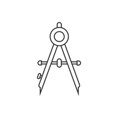 Divider Compass Icon isolated on white background. Vector icon.