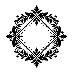 Elegant Black and White Floral Frame Design