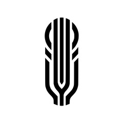 Minimalist Black and White Geometric Logo Design Element