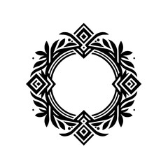 Obraz premium Elegant Black & White Ornamental Frame - Circle Design