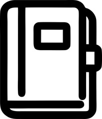 Black and white illustration of notebook
