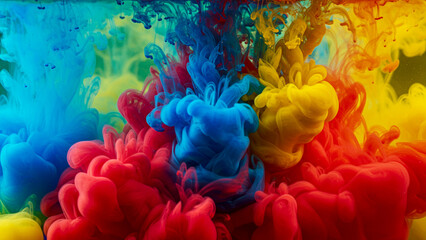 Obraz premium Vibrant Colorful Ink Blend Explosion in Liquid Artistic Photography,Background