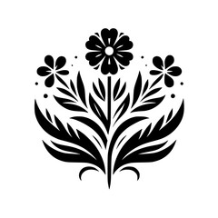 Black & White Floral Silhouette: Modern Botanical Design