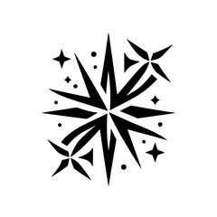 Black & White Starburst Design, Geometric Ornament, Festive Decoration