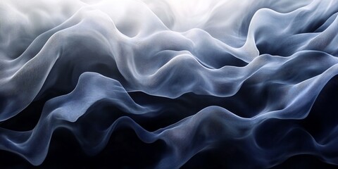 Obraz premium Ethereal blue wave structures with fine lines