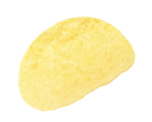 One tasty potato chip isolated on white