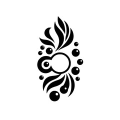 Abstract Floral Design in Monochrome: Modern Decorative Element