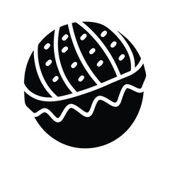 Chocolate Truffle Stencil Icon Vector Illustration