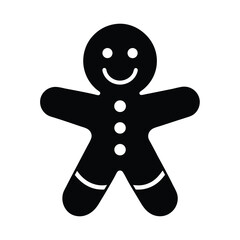 Gingerbread Man Cookie Stencil Icon Vector Illustration