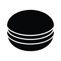 Macaron Dessert Stencil Icon Vector Illustration